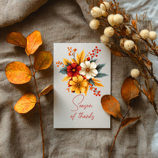 Dankeszeit Herbstblüten Karte