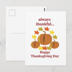 Dankfest Dankbar Kürbis Herbst Postkarte
