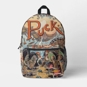 Dankfest-Puck-Vintage-Illustration Bedruckter Rucksack