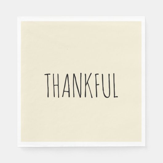DANKFUL Creme & Black Erntedank Dinner Serviette (Vorderseite)