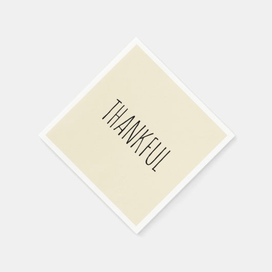 DANKFUL Erntedank Creme & Black Cocktail Serviette (Ecke)