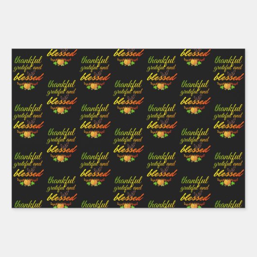 DANKFUL GRATEFUL BLAESSED ERNTEDANK GESCHENKPAPIER SET (Vorderseite 3)