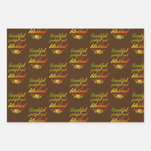 DANKFUL GRATEFUL BLAESSED ERNTEDANK GESCHENKPAPIER SET (Vorderseite 2)