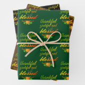 DANKFUL GRATEFUL BLAESSED ERNTEDANK GESCHENKPAPIER SET (Beispiel)