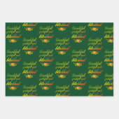 DANKFUL GRATEFUL BLAESSED ERNTEDANK GESCHENKPAPIER SET (Vorderseite)