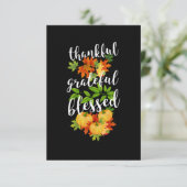 DANKFUL GRATEFUL BLAESSED ERNTEDANK KARTE (Stehend Vorderseite)