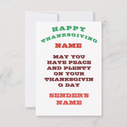 DANKFUL GRATEFUL BLAESSED ERNTEDANK KARTE (Rückseite)