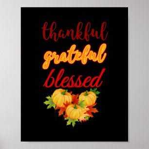 DANKFUL GRATEFUL BLAESSED ERNTEDANK POSTER
