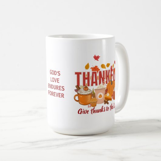 DANKFUL Pumpkin Christlicher Erntedank Kaffeetasse (VorderseiteRechts)