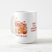 DANKFUL Pumpkin Christlicher Erntedank Kaffeetasse (Vorderseite Links)