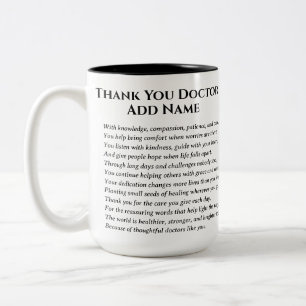Dankgedicht für den Arzt Zweifarbige Tasse