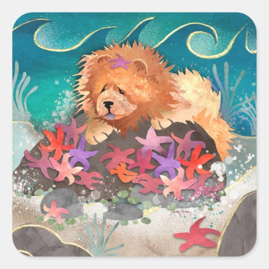 DANKIN MIT DEN STARZ-Quadrat-Aufklebern Quadratischer Aufkleber (Vorderseite)