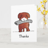 Dankkarte für Hunde Karte (Gelbe Blume)