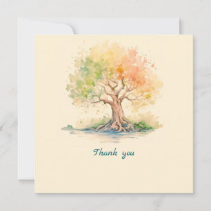 Dankkarte mit futuristischem Baum Dankeskarte