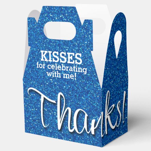 DANKS Blue Imitats Glitzer Geschenkschachtel (Geöffnet)