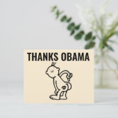 DANKS OBAMA Funny Postcards Postkarte (Stehend Vorderseite)