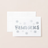 DANKS Penguin Vielen Dank Winter Holiday Snowflake Folienkarte (Vorderseite mit Umschlag)