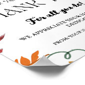 Danksagend Herbst Leckerei Danke Dankeschön Signin Poster (Ecke)