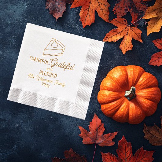 Danksagend Pumpkin Pie Dankbarkeit dankbar, gesegn Servietten Mit Folie