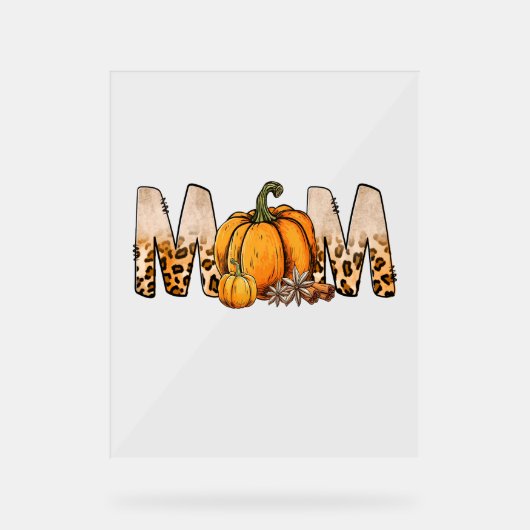 Danksagende Mama Pumpkin Leopart Acrylschild (Vorderseite)