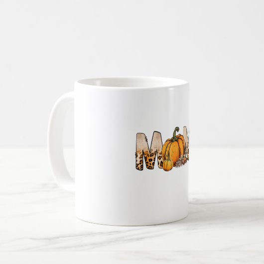 Danksagende Mama Pumpkin Leopart Kaffeetasse (Vorderseite Links)