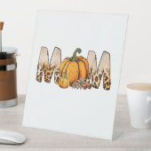 Danksagende Mama Pumpkin Leopart Sockelschild (In Situ)