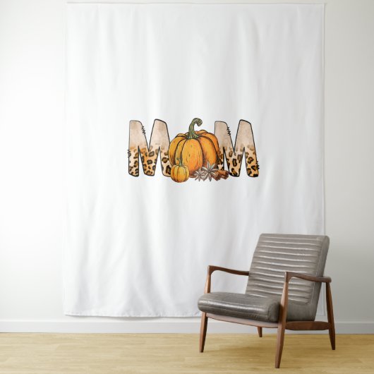 Danksagende Mama Pumpkin Leopart Wandteppich (Beispiel)