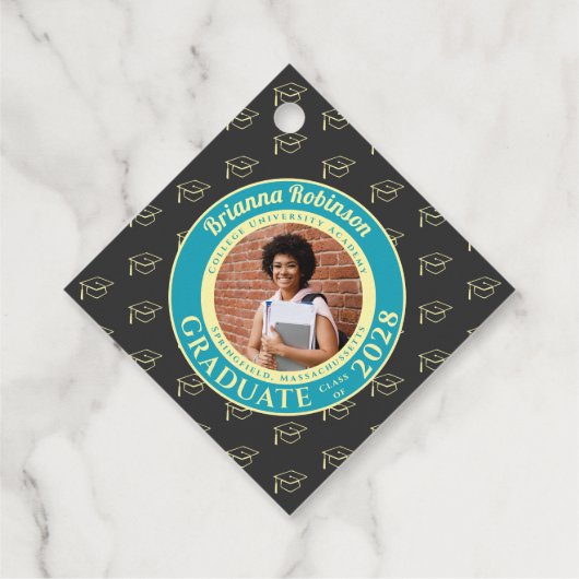 Danksagung Abschlussfeier Kohlebild Modern Geschenkanhänger (Rückseite)