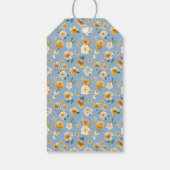 Danksagung Baby Shower Florale Kutsche | Blau Geschenkanhänger (Rückseite)