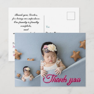 Danksagung für die Babylieferung Postkarte