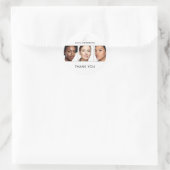 Danksagung für Visagisten-Script-Monogramm-Foto Runder Aufkleber (Tasche)