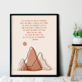 Danksagung Minimalismus Boho Sonne und Berge Poster