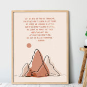 Danksagung Minimalismus Boho Sonne und Berge Poster