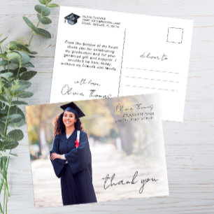 Danksagung zur Abschlussfeier in Schrift-Typografi Postkarte