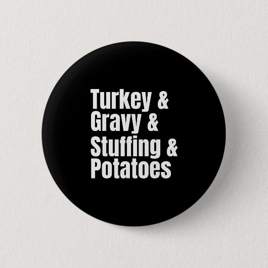 Danksgiving-Abendessen-Zutatenliste Lustiges Rezep Button (Vorderseite)