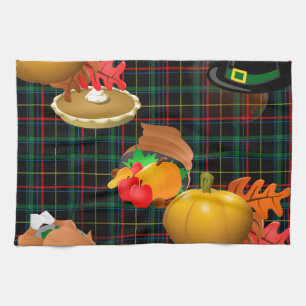 Danksgiving im Karomuster Küchentuch