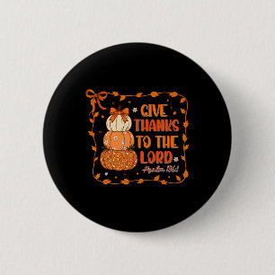 Dankt dem Herrn Christliche Kürbisse Erntedankfest Button