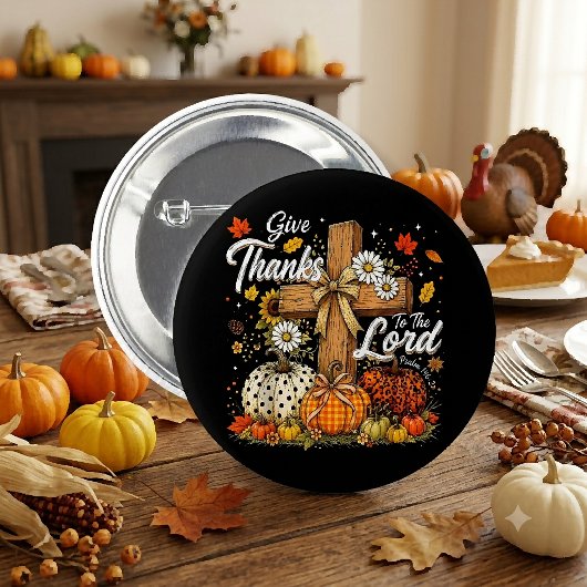 Dankt dem Herrn Herbst Herbst Saison Button