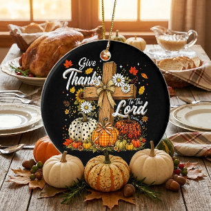 Dankt dem Herrn Herbst Herbst Saison Keramik Ornament