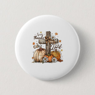 Dankt dem Herrn Jesus Erntedankfest Herbst Button