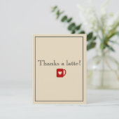 Dankt einem latte! dankeskarte (Stehend Vorderseite)