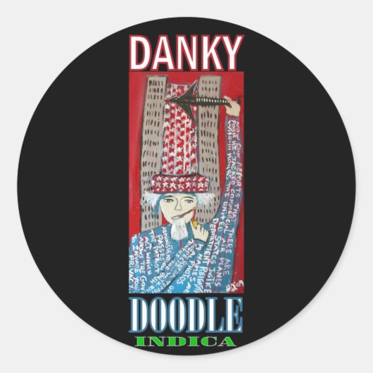 DANKY DOODLE INDICA RUNDER AUFKLEBER (Vorderseite)