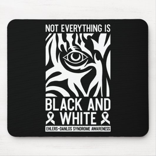 Danlos Zebra Rheumat, Schwarz-Weiß-Leser Mousepad (Vorne)