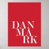 Danmark (Dänemark) Danish Typography Patriotic Poster (Vorne)