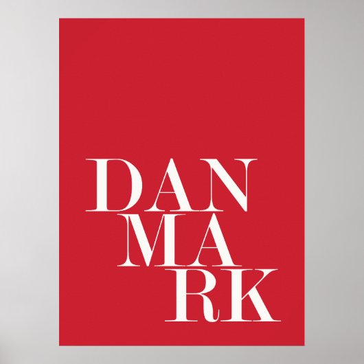 Danmark (Dänemark) Danish Typography Patriotic Poster (Vorne)