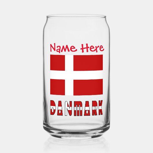 Danmark Dannebrog Flag Red Personalization Dosenglas (Vorderseite)