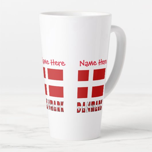Danmark Dannebrog Red Personalization Milchtasse (Rechte Ecke)