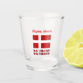 Danmark Dannebrog Red Personalization Schnapsglas (Vorderseite)