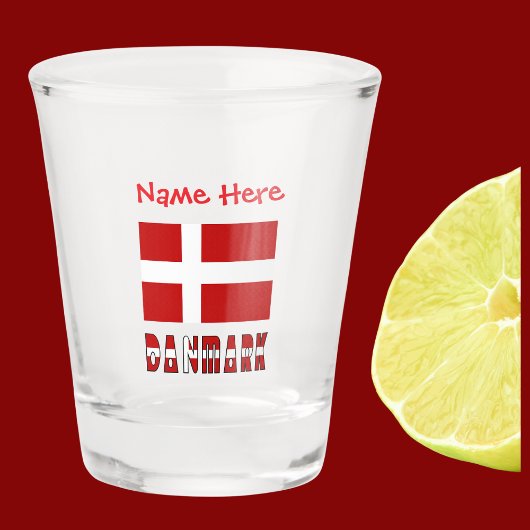 Danmark Dannebrog Red Personalization Schnapsglas