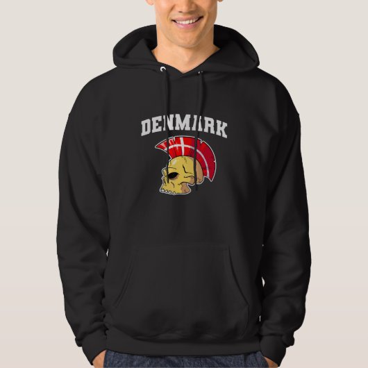 Danmark Flag Mohawk Skull National Denmark Team Su Hoodie (Vorderseite)